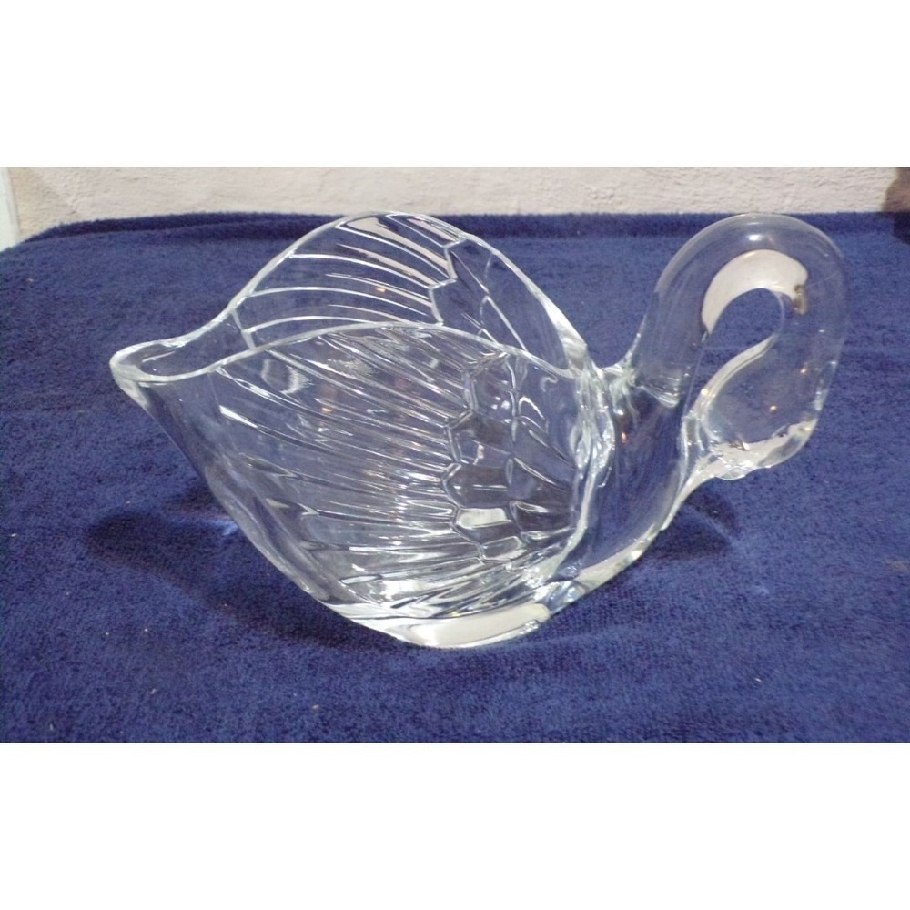 Vintage Lead Crystal Swan Bowl